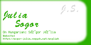 julia sogor business card